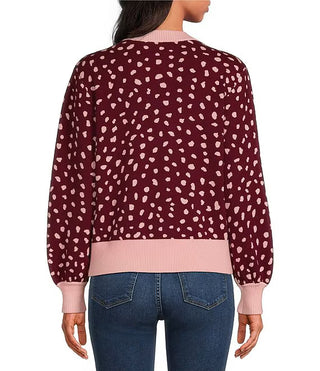 Burgundy Deer Cardigan, Burgundy