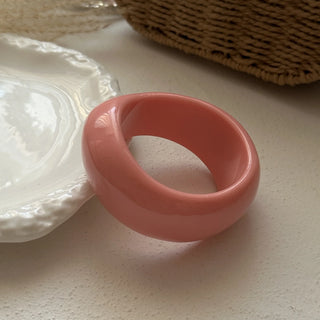 Irregular Layered Smooth Acrylic Bracelets, Pink