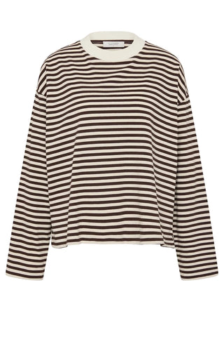 Organic Stripe Longsleeve Tee, Espresso Stripe