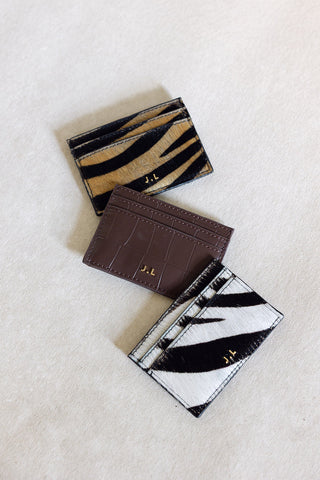 Card Case, Espresso Croc