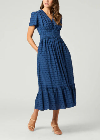 LETTER FROM MOON♥Double Ribbon Shirring Nylon Dress LETTER FROM MOON DOUBLE RIBBON SHIRRING NYLON DRESS