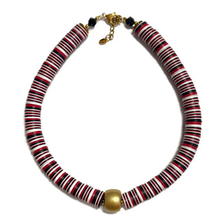 Colin Game Day Necklace, Red and Black
