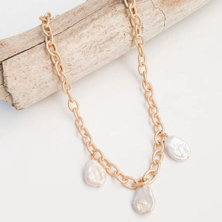 Triple Pearl on Cable Chain