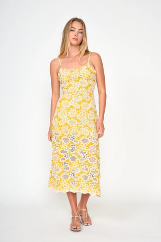 Claudia Dress, Yellow Eyelet