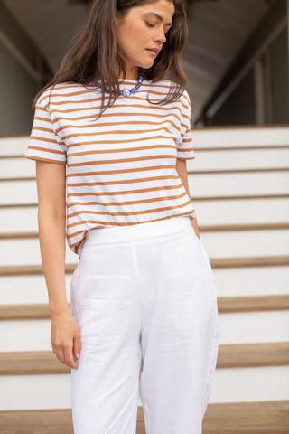 Short Sleeve Mariner - White/Cashew