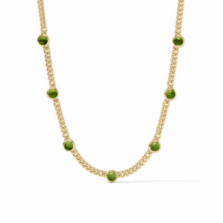 Dolce Delicate Station Necklace-Iridescent Palmetto Green-OS