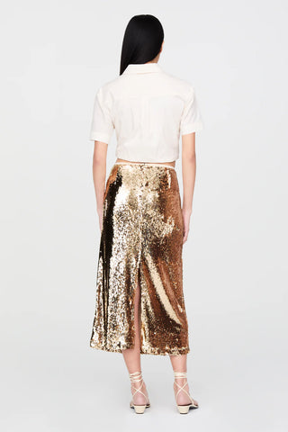 Wray Sequin Skirt - Taupe