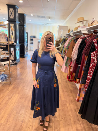 Simone dress, Indigo blue