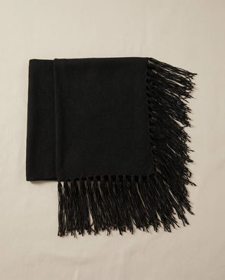 Cashmere Fringe Shawl, Black