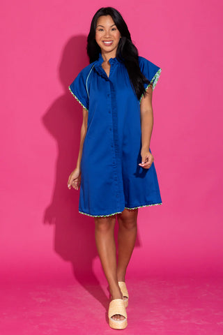 blue marine pink dress Cute Light Blue and Pink Dress - Lace Dress - Mini Dress