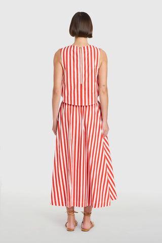 Pavilion Skirt, Red Stripes
