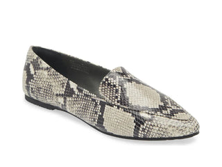 Ace Point Toe Flat in Embossed Snake