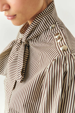 Indigo Blouse, Brown/Bone