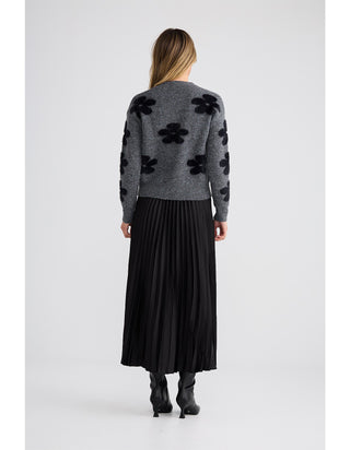 Cosmos Knit Sweater, Charcoal with Black