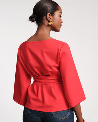Whitney Wrap Top, Red