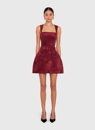 Bethany Skort Romper, Burgundy