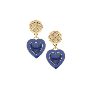 Love Enchanted Heart Earring in Lapis