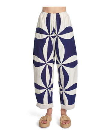 Solana Pants in Ivory/Navy