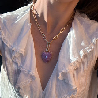 Malene Mica Heart Clip Charm, Purple