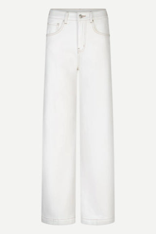 Wide Leg Jean Trousers, Off White
