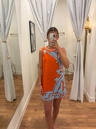 Evelyn Dress, Coral Art
