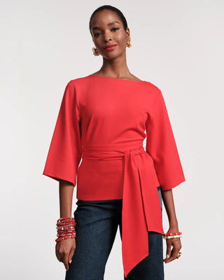 Whitney Wrap Top, Red