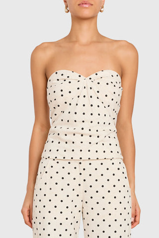 Soho Top in Beige Black