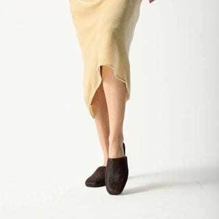 Waverly Slide In Chocolate Calf Hair, Chocolate