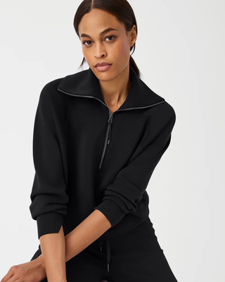 Spanx AirEssentials Half Zip- Very Black