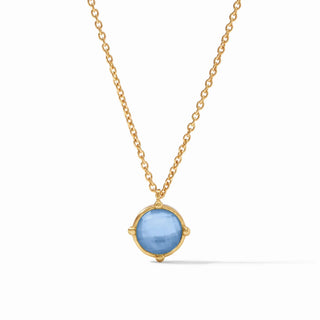 Honeybee Solitaire Necklace-Iridescent Chalcedony Blue-OS
