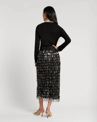 Shimmy Skirt Sequin Mesh Black, Black