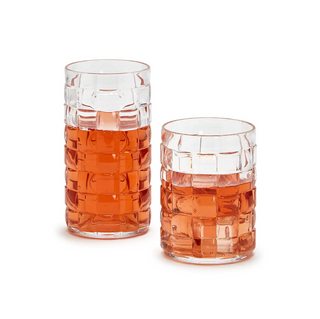 Cube Double Old Fashion Drinking Glass