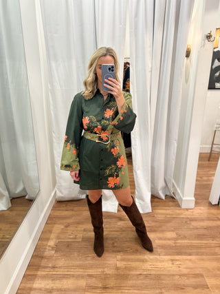 Avery Dress, Green Mix/Bloom