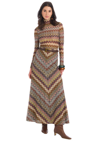 Conner Knit Top, Olive Chevron