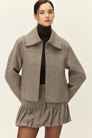 Batrice Zip Front Jacket, Brown