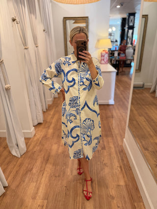 Liz Dress, Blue Fresco
