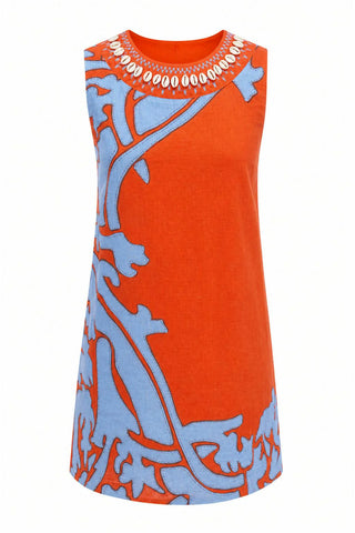 Evelyn Dress, Coral Art