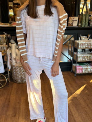 All American Tee Pant, Ballet Pink Houndstooth