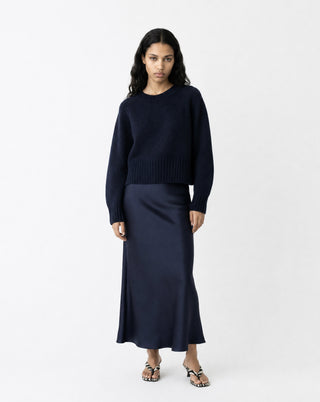 Ribbed Knit Sweater, Navy
