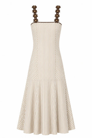 Highland Midi, Tan Stripe/Flower