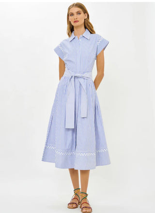 Belted Shirt Dress, Sconset Blue