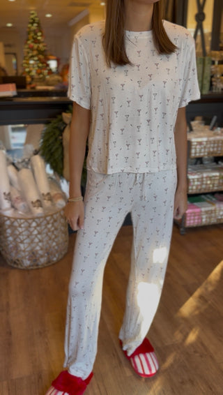 All American Tee Pant Set, Ivory Martini