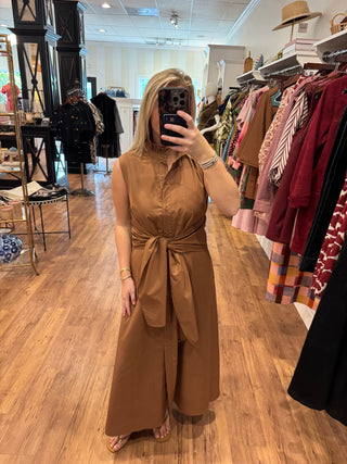 Back Wrap Maxi Dress, Brown