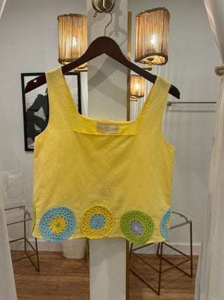 Blake Top, Yellow Crochet