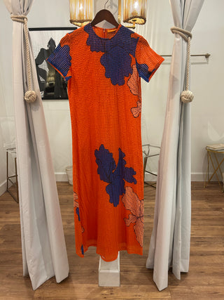 Short Sleeve Shift Maxi, Bora Bora Red