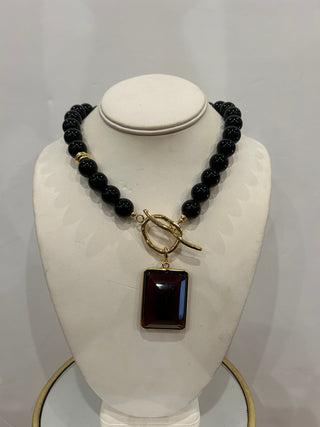 Milan Necklace, Black Oynx