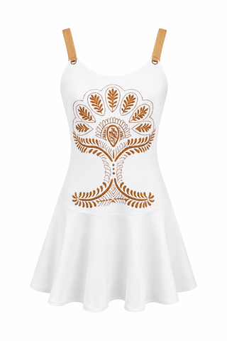 June Dress, Ivory Stitch