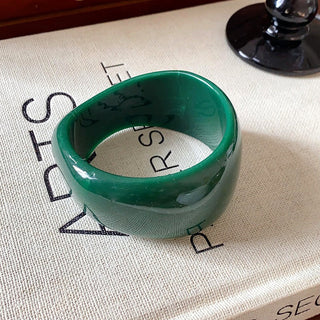 Irregular Wide Acrylic Simple Bracelets- Green