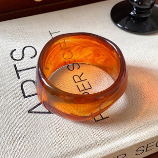 Multi-Color Wide Irregular Simple Acrylic- Dark Chocolate