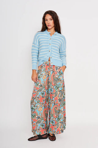 Amara Cardigan, Sky/White